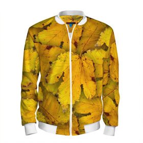 Мужской бомбер 3D с принтом Жёлтые листья , 100% полиэстер | застегивается на молнию, по бокам два кармана без застежек, по низу бомбера и на воротнике - эластичная резинка | жёлтый | золотой | клён | красота | листва | листья | наряд | осень | осина | покров | природа