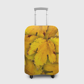 Чехол для чемодана 3D с принтом Жёлтые листья , 86% полиэфир, 14% спандекс | двустороннее нанесение принта, прорези для ручек и колес | жёлтый | золотой | клён | красота | листва | листья | наряд | осень | осина | покров | природа