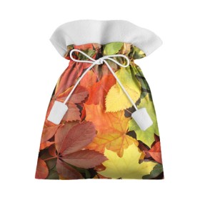 Подарочный 3D мешок с принтом Осенние листья , 100% полиэстер | Размер: 29*39 см | жёлтый | красный | листва | оранжевый | осень
