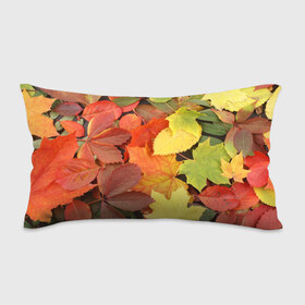 Подушка 3D антистресс с принтом Осенние листья , наволочка — 100% полиэстер, наполнитель — вспененный полистирол | состоит из подушки и наволочки на молнии | жёлтый | красный | листва | оранжевый | осень