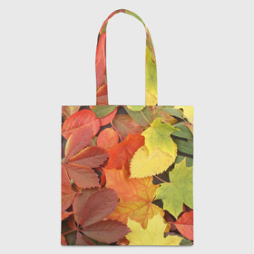 Сумка 3D повседневная с принтом Осенние листья , 100% полиэстер | Плотность: 200 г/м2; Размер: 34×35 см; Высота лямок: 30 см | жёлтый | красный | листва | оранжевый | осень
