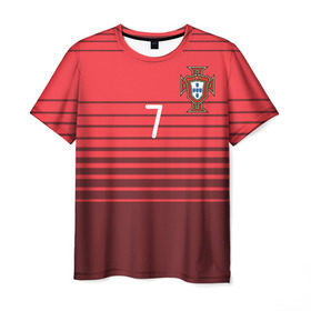 Мужская футболка 3D с принтом Роналду сборная Португалии , 100% полиэфир | прямой крой, круглый вырез горловины, длина до линии бедер | Тематика изображения на принте: cr7 | euro | real | ronaldo | евро | португалия | реал | роналдо