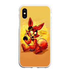 Чехол для iPhone XS Max матовый с принтом Foxy , Силикон | Область печати: задняя сторона чехла, без боковых панелей | 5 ночей с фредди | 5 ночей с фреди | 5 ночей у фредди | 5 ночей у фреди | five nights at freddys | fnaf | foxy | лиса | фнаф | фредди | фреди