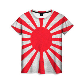 Женская футболка 3D с принтом Япония , 100% полиэфир ( синтетическое хлопкоподобное полотно) | прямой крой, круглый вырез горловины, длина до линии бедер | country | japan | государство | страна | флаг | флаги | япония
