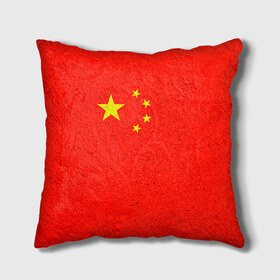 Подушка 3D с принтом Китай , наволочка – 100% полиэстер, наполнитель – холлофайбер (легкий наполнитель, не вызывает аллергию). | состоит из подушки и наволочки. Наволочка на молнии, легко снимается для стирки | china | country | государство | китай | кнр | страна | флаг | флаги