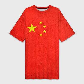 Платье-футболка 3D с принтом Китай ,  |  | Тематика изображения на принте: china | country | государство | китай | кнр | страна | флаг | флаги