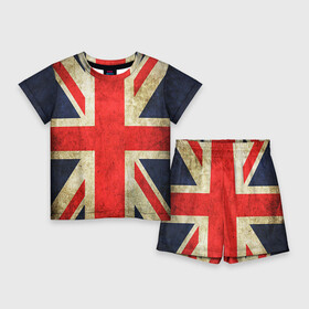Детский костюм с шортами 3D с принтом Великобритания ,  |  | great britain | the united kingdom of great britain | британия | великая британия | великобритания | государство | соединённое королевство | страна | флаг | флаги