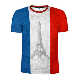 Мужская футболка 3D спортивная с принтом Франция , 100% полиэстер с улучшенными характеристиками | приталенный силуэт, круглая горловина, широкие плечи, сужается к линии бедра | Тематика изображения на принте: country | france | государство | страна | флаг | флаги | франция
