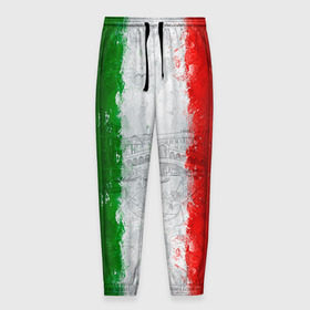 Мужские брюки 3D с принтом Италия , 100% полиэстер | манжеты по низу, эластичный пояс регулируется шнурком, по бокам два кармана без застежек, внутренняя часть кармана из мелкой сетки | Тематика изображения на принте: country | italy | государство | италия | страна | флаг | флаги