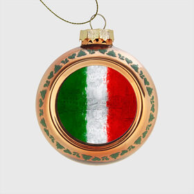 Стеклянный ёлочный шар с принтом Италия , Стекло | Диаметр: 80 мм | country | italy | государство | италия | страна | флаг | флаги