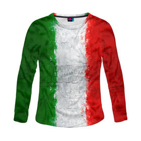 Женский лонгслив 3D с принтом Италия , 100% полиэстер | длинные рукава, круглый вырез горловины, полуприлегающий силуэт | country | italy | государство | италия | страна | флаг | флаги