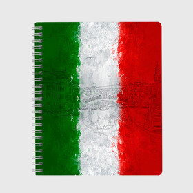 Тетрадь с принтом Италия , 100% бумага | 48 листов, плотность листов — 60 г/м2, плотность картонной обложки — 250 г/м2. Листы скреплены сбоку удобной пружинной спиралью. Уголки страниц и обложки скругленные. Цвет линий — светло-серый
 | Тематика изображения на принте: country | italy | государство | италия | страна | флаг | флаги