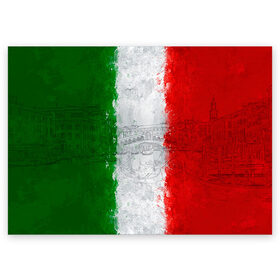 Поздравительная открытка с принтом Италия , 100% бумага | плотность бумаги 280 г/м2, матовая, на обратной стороне линовка и место для марки
 | country | italy | государство | италия | страна | флаг | флаги