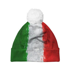 Шапка 3D c помпоном с принтом Италия , 100% полиэстер | универсальный размер, печать по всей поверхности изделия | country | italy | государство | италия | страна | флаг | флаги