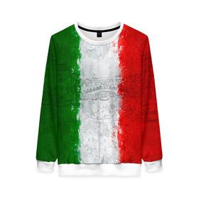 Женский свитшот 3D с принтом Италия , 100% полиэстер с мягким внутренним слоем | круглый вырез горловины, мягкая резинка на манжетах и поясе, свободная посадка по фигуре | country | italy | государство | италия | страна | флаг | флаги