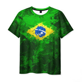 Мужская футболка 3D с принтом Бразилия , 100% полиэфир | прямой крой, круглый вырез горловины, длина до линии бедер | Тематика изображения на принте: brazil | country | бразилия | государство | страна | флаг | флаги