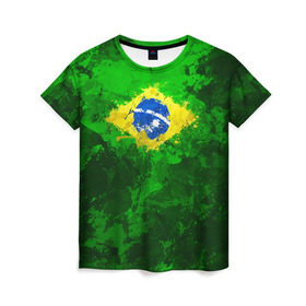 Женская футболка 3D с принтом Бразилия , 100% полиэфир ( синтетическое хлопкоподобное полотно) | прямой крой, круглый вырез горловины, длина до линии бедер | brazil | country | бразилия | государство | страна | флаг | флаги