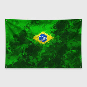Флаг-баннер с принтом Бразилия , 100% полиэстер | размер 67 х 109 см, плотность ткани — 95 г/м2; по краям флага есть четыре люверса для крепления | brazil | country | бразилия | государство | страна | флаг | флаги
