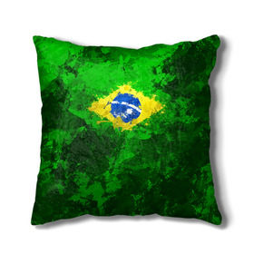 Подушка 3D с принтом Бразилия , наволочка – 100% полиэстер, наполнитель – холлофайбер (легкий наполнитель, не вызывает аллергию). | состоит из подушки и наволочки. Наволочка на молнии, легко снимается для стирки | brazil | country | бразилия | государство | страна | флаг | флаги