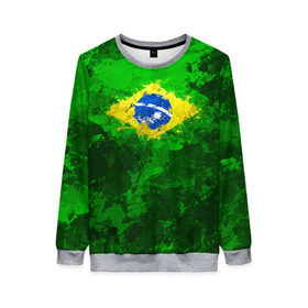 Женский свитшот 3D с принтом Бразилия , 100% полиэстер с мягким внутренним слоем | круглый вырез горловины, мягкая резинка на манжетах и поясе, свободная посадка по фигуре | brazil | country | бразилия | государство | страна | флаг | флаги