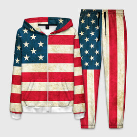 Мужской костюм 3D с принтом США , 100% полиэстер | Манжеты и пояс оформлены тканевой резинкой, двухслойный капюшон со шнурком для регулировки, карманы спереди | country | usa | америка | государство | соединённые штаты америки | страна | флаг | флаги | штаты