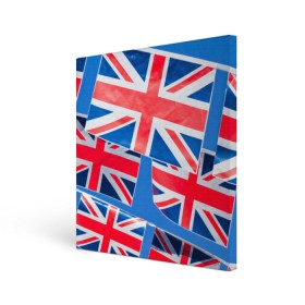 Холст квадратный с принтом Британские флаги , 100% ПВХ |  | Тематика изображения на принте: англия | британия | великобритания