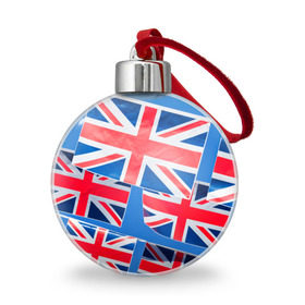 Ёлочный шар с принтом Британские флаги , Пластик | Диаметр: 77 мм | англия | британия | великобритания