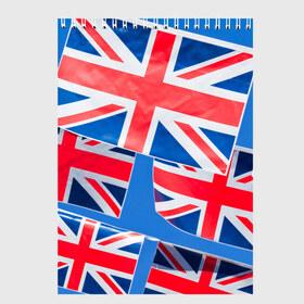 Скетчбук с принтом Британские флаги , 100% бумага
 | 48 листов, плотность листов — 100 г/м2, плотность картонной обложки — 250 г/м2. Листы скреплены сверху удобной пружинной спиралью | англия | британия | великобритания