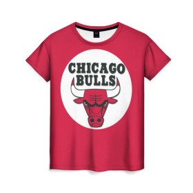 Женская футболка 3D с принтом BULLS , 100% полиэфир ( синтетическое хлопкоподобное полотно) | прямой крой, круглый вырез горловины, длина до линии бедер | chicago bulls | чикаго буллс