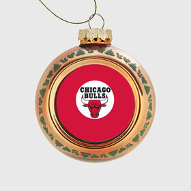 Стеклянный ёлочный шар с принтом BULLS , Стекло | Диаметр: 80 мм | chicago bulls | чикаго буллс
