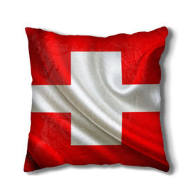 Подушка 3D с принтом Швейцария , наволочка – 100% полиэстер, наполнитель – холлофайбер (легкий наполнитель, не вызывает аллергию). | состоит из подушки и наволочки. Наволочка на молнии, легко снимается для стирки | Тематика изображения на принте: альпы | гордость | флаг