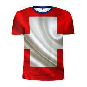 Мужская футболка 3D спортивная с принтом Швейцария , 100% полиэстер с улучшенными характеристиками | приталенный силуэт, круглая горловина, широкие плечи, сужается к линии бедра | альпы | гордость | флаг