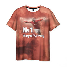 Мужская футболка 3D с принтом Уэйн Руни , 100% полиэфир | прямой крой, круглый вырез горловины, длина до линии бедер | wayne rooney | англия | манчестер юнайтед | футбол