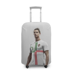 Чехол для чемодана 3D с принтом Роналдо , 86% полиэфир, 14% спандекс | двустороннее нанесение принта, прорези для ручек и колес | real | ronaldo | реал мадрид | роналдо | футбол