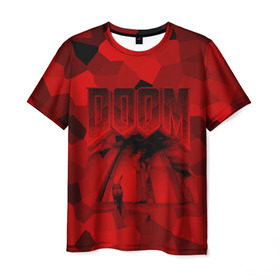Мужская футболка 3D с принтом Doom classic 3 , 100% полиэфир | прямой крой, круглый вырез горловины, длина до линии бедер | 