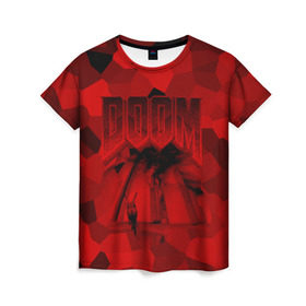 Женская футболка 3D с принтом Doom classic 3 , 100% полиэфир ( синтетическое хлопкоподобное полотно) | прямой крой, круглый вырез горловины, длина до линии бедер | 