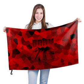 Флаг 3D с принтом Doom classic 3 , 100% полиэстер | плотность ткани — 95 г/м2, размер — 67 х 109 см. Принт наносится с одной стороны | 