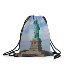 Рюкзак-мешок 3D с принтом Статуя свободы , 100% полиэстер | плотность ткани — 200 г/м2, размер — 35 х 45 см; лямки — толстые шнурки, застежка на шнуровке, без карманов и подкладки | америка | сша