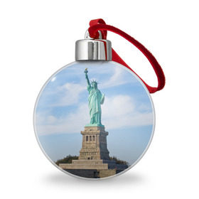 Ёлочный шар с принтом Статуя свободы , Пластик | Диаметр: 77 мм | Тематика изображения на принте: америка | сша