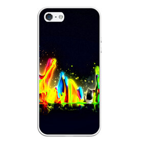 Чехол для iPhone 5/5S матовый с принтом Взрыв красок , Силикон | Область печати: задняя сторона чехла, без боковых панелей | абстракция | абстракция красок | брызги | краска | цветные
