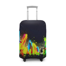 Чехол для чемодана 3D с принтом Взрыв красок , 86% полиэфир, 14% спандекс | двустороннее нанесение принта, прорези для ручек и колес | абстракция | абстракция красок | брызги | краска | цветные
