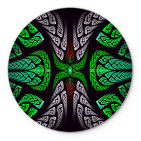 Коврик круглый с принтом Трайбл , резина и полиэстер | круглая форма, изображение наносится на всю лицевую часть | Тематика изображения на принте: зелёный | паттерн | текстура | цветной