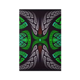Обложка для паспорта матовая кожа с принтом Трайбл , натуральная матовая кожа | размер 19,3 х 13,7 см; прозрачные пластиковые крепления | Тематика изображения на принте: зелёный | паттерн | текстура | цветной