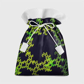 Подарочный 3D мешок с принтом Пиксели , 100% полиэстер | Размер: 29*39 см | зеленый | кружево | узор | цветной | черный