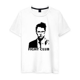 Мужская футболка хлопок с принтом Бойцовский клуб FIGHT CLUB , 100% хлопок | прямой крой, круглый вырез горловины, длина до линии бедер, слегка спущенное плечо. | club | fight | tayler | бойцовский | клуб | книга | паланик | тайлер