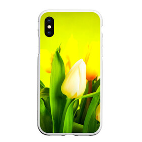 Чехол для iPhone XS Max матовый с принтом Тюльпаны , Силикон | Область печати: задняя сторона чехла, без боковых панелей | букет | поле | природа | тюльпаны | цветы