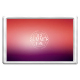 Магнит 45*70 с принтом IT`S SUMMER TIME , Пластик | Размер: 78*52 мм; Размер печати: 70*45 | Тематика изображения на принте: it s summer time | время | жара | красный | лето | розовый | солнце | тепло | фиолет | цвета | это время лето