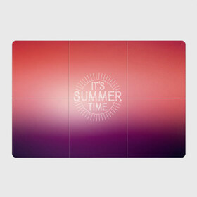 Магнитный плакат 3Х2 с принтом IT`S SUMMER TIME , Полимерный материал с магнитным слоем | 6 деталей размером 9*9 см | it s summer time | время | жара | красный | лето | розовый | солнце | тепло | фиолет | цвета | это время лето