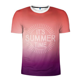 Мужская футболка 3D спортивная с принтом IT`S SUMMER TIME , 100% полиэстер с улучшенными характеристиками | приталенный силуэт, круглая горловина, широкие плечи, сужается к линии бедра | Тематика изображения на принте: it s summer time | время | жара | красный | лето | розовый | солнце | тепло | фиолет | цвета | это время лето