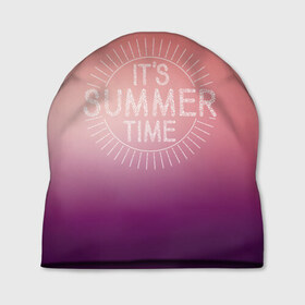 Шапка 3D с принтом IT`S SUMMER TIME , 100% полиэстер | универсальный размер, печать по всей поверхности изделия | it s summer time | время | жара | красный | лето | розовый | солнце | тепло | фиолет | цвета | это время лето